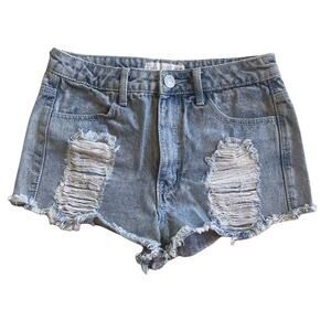 Almost Famous Premium Distressed High Rise Shorts Sz 7 / 27